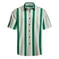 thumbnail image 1 of Fozruso Men's Short Sleeve Button Down Striped Shirts Casual Stylish Summer Beach Shirts, 1 of 2