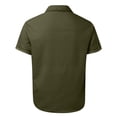 thumbnail image 1 of Fozruso Men's Short Sleeve Linen Shirt Cuban Beach Top Pocket Guayabella Shirt, 1 of 5
