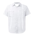 thumbnail image 1 of Fozruso Men's Short Sleeve Linen Shirt Cuban Beach Top Pocket Guayabella Shirt, 1 of 5