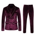 thumbnail image 1 of Fozruso Mens Autumn And Winter Fashion Casual Suits Honey Velvet Slim Double Solid Color Evening Dress Groomsmen Suit Suit for Men, 1 of 5