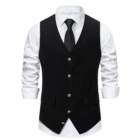 Fozruso Mens Fashion Stripes Retro Casual Suit Vest