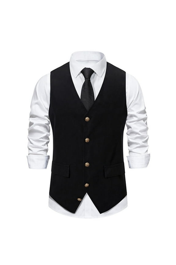 Mens Fashion Stripes Retro Casual Suit Vest