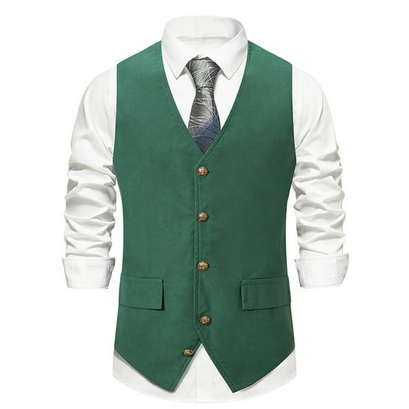 Fozruso Mens Fashion Stripes Retro Casual Suit Vest