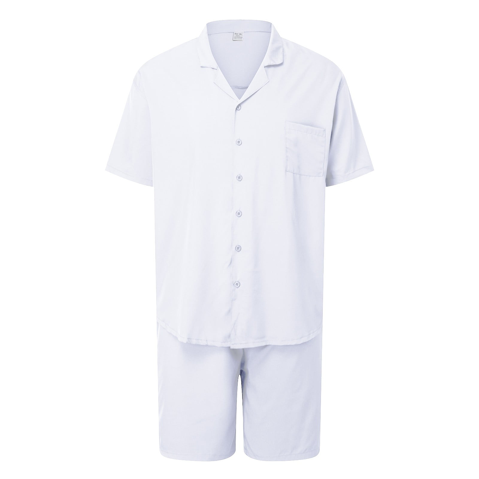 Men's Full Size Collared Neck Short Sleeve Top and Shorts Set Plus Size