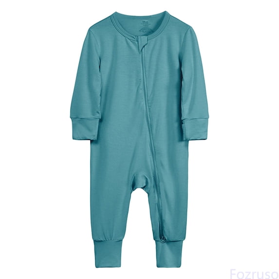 Fozruso Baby Cotton Rompers Footless Pajamas Zipper Long Sleeve Sleeper Jumpsuit Jumpsuit Cute Rompers Sizes 3-6 Months