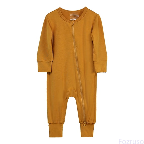 Fozruso Baby Cotton Rompers Footless Pajamas Zipper Long Sleeve Sleeper Jumpsuit Jumpsuit Cute Rompers Sizes 6-12 Months
