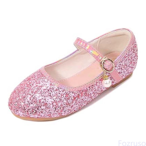 Fozruso Non Sandals for Girls Sparkly Girls Sandals With Fashionable T Strap Design Performances Comfortable Lightweight Casual Shoes Sizes 9.5 Little Kid(3-3.5 Years)