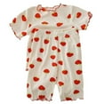 thumbnail image 1 of Fozruso Outfit Sets For Girls Toddler Girl Wooden Ear Edge Short Sleeve Strawberry Print T Shirt Top Shorts Home Clothes Loose Sportswear Suit 0 To 6 Years,5-6 Years(Red), 1 of 4