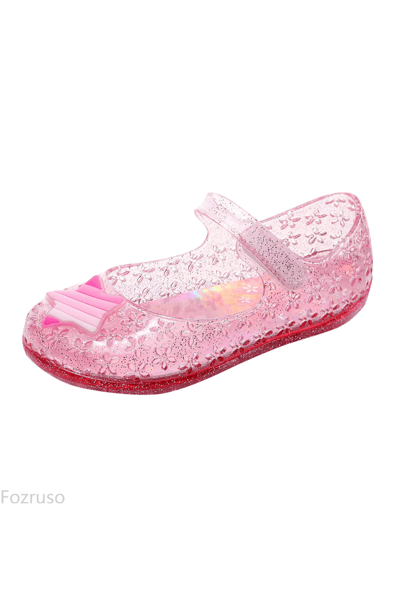 Princess Shoes Girls Sandals Jelly Mary Jane Dance Party Shoes For Kids Toddler,Girls Soft Plush Slippers Sizes 9 Little Kid(2.5-3 Years)