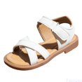 thumbnail image 1 of Fozruso Princess Wedding Party Pump Shoes Children Shoes Fashion Comfortable Soft Sole Sandals Beach Outdoor Flat Casual Sandals Sizes 9 Little Kid(2.5-3 Years), 1 of 7