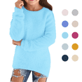 thumbnail image 1 of Fozruso Pullover Sweaters for Girls Kids Fall Winter Knit Sweater Crewneck Warm Fluffy Fuzzy Sweater,Beige, 1 of 7