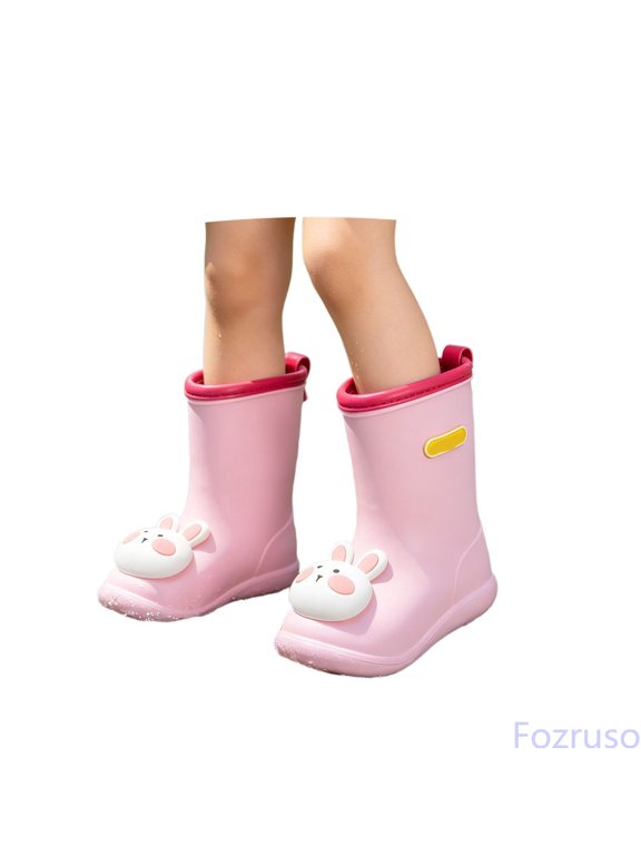 Rain Shoes for Girls Kids Boots For Girls With Cute Bunny Rain Shoes For Outdoor Play And Everyday Everyday Wear,Pink