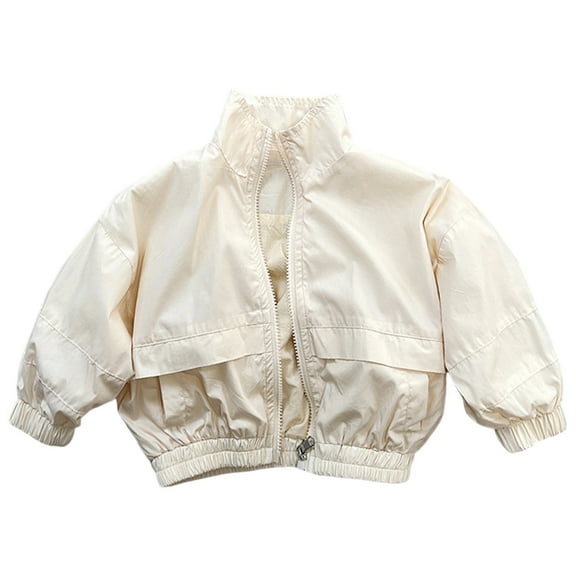 Fozruso School Jackets Boys 4-5 Years,Boys Jacket Kids Coat Casual Spring Autumn Outerwear For Toddlers Children 3 9 Years Old Stylish Unisex Lightweight Comfortable Beige