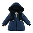thumbnail image 1 of Fozruso School Jackets Girls 3-4 Years,Kids Coat Winter Baby Jacket Girls Boys Hooded Soild Toddler Outwear Zipper Windproof Warm Thick Girls Coat Jacket Blue, 1 of 1