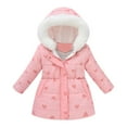 thumbnail image 1 of Fozruso School Jackets Girls 6-7 Years,Toddler Boys Girls Winter Coat Hooded Jacket Thicken Windproof Zipper Warm Outwear Pink, 1 of 5