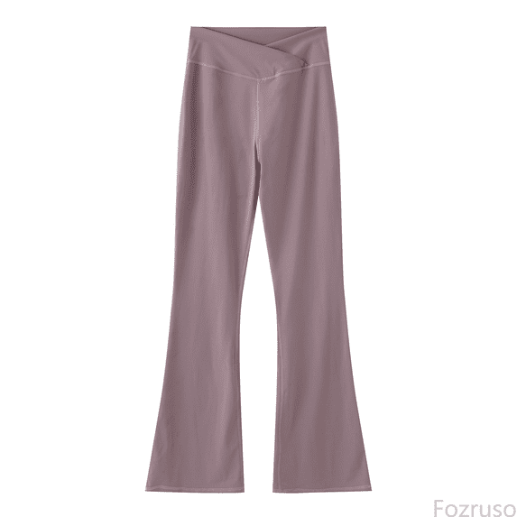 Fozruso School Uniform Pants for Girls Girl's Leggings High Waisted Flare Pants Yoga Bootcut Pants Solid Color Full Length Bell Bottoms Sizes 5-6 Years