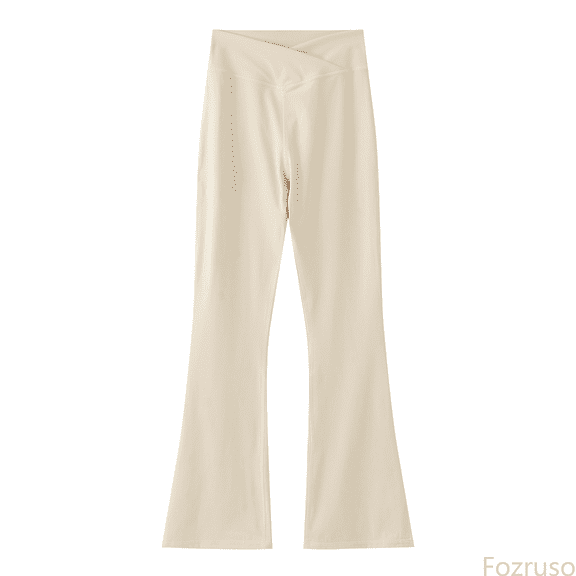 Fozruso School Uniform Pants for Girls Girl's Leggings High Waisted Flare Pants Yoga Bootcut Pants Solid Color Full Length Bell Bottoms Sizes 7-8 Years