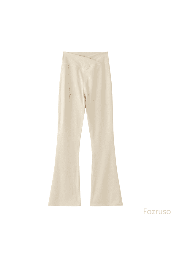 School Uniform Pants for Girls Girl's Leggings High Waisted Flare Pants Yoga Bootcut Pants Solid Color Full Length Bell Bottoms Sizes 7-8 Years