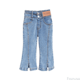 thumbnail image 1 of Fozruso School Uniform Pants for Girls Toddler Girls Summer Strap Jeans Elastic Slim Vintage Casual Flared Jeans Trousers Daily Wearing Sizes 18-24 Months, 1 of 6