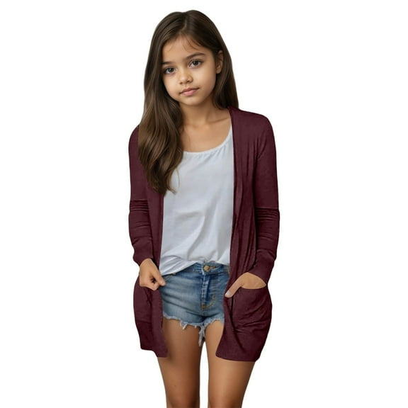 Fozruso School Winter Coats Jackets 13-14 Years,Girls Cardigan Coat Jacket For Casual Wear Soft And Comfortable Outerwear School And Outdoor Activities Red