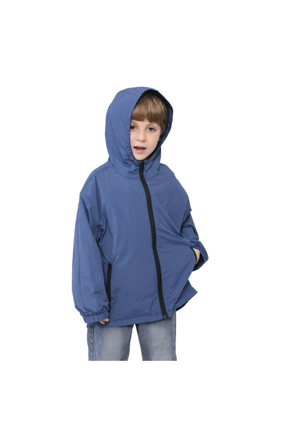 School Winter Coats Jackets 2-3 Years,Kids Lightweight Windproof Jacket For Girls And Boys Outdoor Loose Fit Hiking Travel Coat Breathable Comfortable Casual Wear Blue