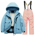 thumbnail image 1 of Fozruso School Winter Coats Jackets 6-8 Years,Children's Ski Suit Pocket Jacket And Pants Winter Windbroof Snowboarding Unisex Kid Winter Warm Snow Suits Pink, 1 of 4