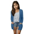 thumbnail image 1 of Fozruso School Winter Coats Jackets 7-8 Years,Stylish Girls Pocket Cardigan Coat Jacket For Casual Wear Soft And Comfortable Outerwear For Every Season For School And Outdoor Activities Blue, 1 of 6