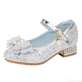 thumbnail image 1 of Fozruso Sparkling Crystal Girls Sandals Soft Sole Shoes For Toddler Kids Comfortable Dressy Casual Lightweight Footwear（3 12Y）,Sizes 1.5 Big Kid 9.5-10 Years(Silver), 1 of 5