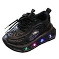thumbnail image 1 of Fozruso Sports Luminous Breathable Casual Shoes With Light For Middle And Small Children Lightweight Soft Sole Baby Walking Shoes Sizes 7.5 Little Kid(Black), 1 of 4