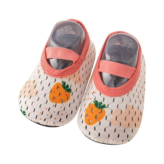Fozruso Spring And Summer Children Baby Toddler Shoes Boys And Girls Flat Bottom Lightweight Slip On Hollow Breathable Elastic Band Comfortable Sizes 5 Toddler(Orange)