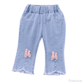 thumbnail image 1 of Fozruso Stretch Pants for Girls Toddler Girls Capri Denim Pants Toddler Kid Pants Jeans Soft Elastic Waist Denim Pants Sizes 18-24 Months, 1 of 6