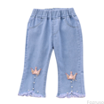 thumbnail image 1 of Fozruso Stretch Pants for Girls Toddler Girls Capri Denim Pants Toddler Kid Pants Jeans Soft Elastic Waist Denim Pants Sizes 18-24 Months, 1 of 5