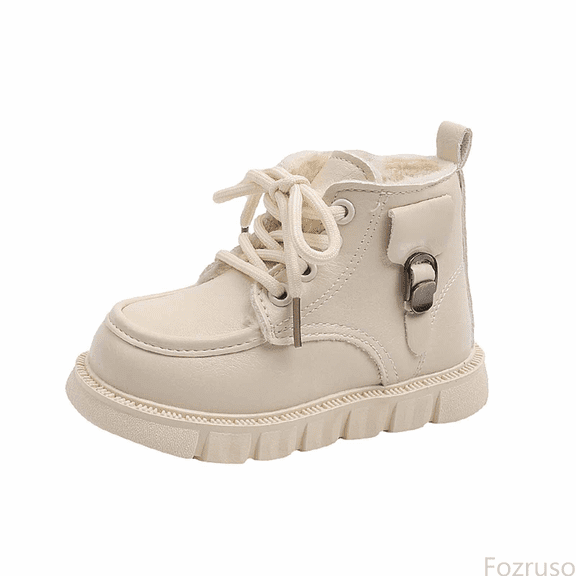 Fozruso Stylish Girls Ankle Boots With For Comfort Soft Sole Kids Short Boots British Style Leather Shoes For Girls Ideal For 1 6 Years Old,Warm Winter Boots Sizes 6 Toddler(12-18 Months)
