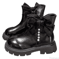 thumbnail image 1 of Fozruso Stylish Girls Ankle Boots For Winter Fashion Soft Sole Casual Dress Shoes With Bowknot,Mid Calf Boots Sizes 11 Little Kid(4.5-5 Years), 1 of 6