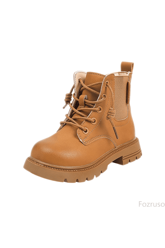 Stylish Girls Boots For Kids Durable Short Boots With Lace Up Design Perfect For School And Play For Girls,Fleece Lined Booties Sizes 10 Little Kid(3.5-4 Years)