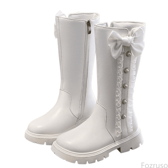 Fozruso Stylish Girls High Top Ankle Boots Fashion Casual Winter Warm Soft Sole Footwear For Toddler Youth Teen Children,Lace Up Combat Boots Sizes 11 Little Kid(4.5-5 Years)
