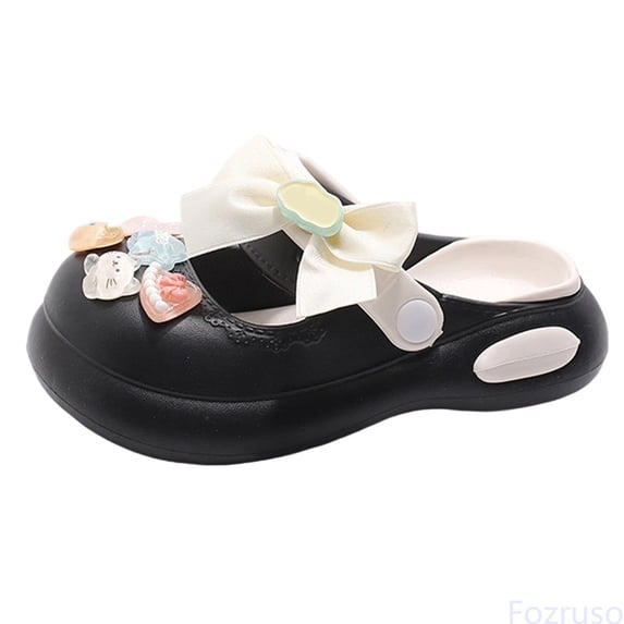 Fozruso Summer Casual Closed Toe Shoes For Kids Perfect For Daily Wear Comfortable And Stylish Footwear,Sizes 9.5 Little Kid 4-5 Years(Black)