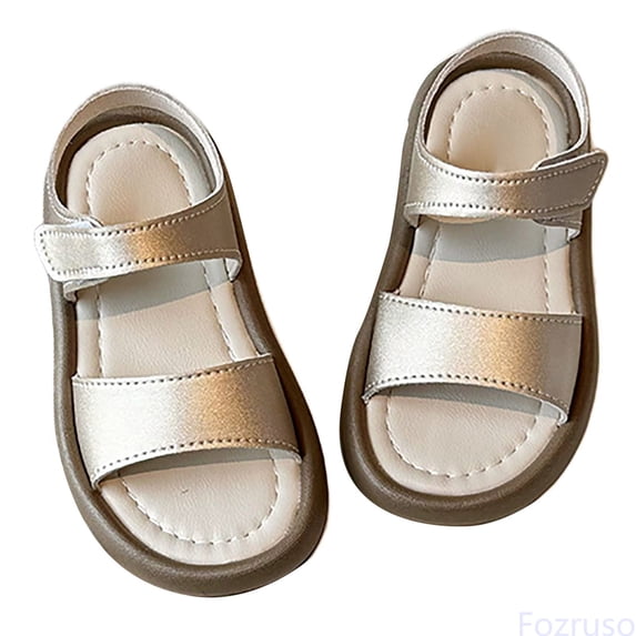 Fozruso Summer New Boys' And Girls' Shoes Medium To Large Children's Soft Soled Baby Shoes Children's Beach Shoes Children's Sandals,Sizes 31 Little Kid 6-6.5 Years(Gold)