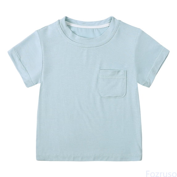 Fozruso Summer Toddler Boys Girls Short Sleeve Solid Color T Shirt Tops Cute T Shirt Tops Sizes 6-12 Months