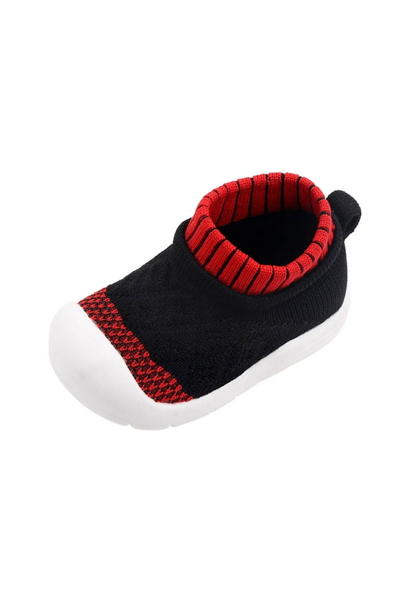 Toddler Baby Sock Shoes Walking Shoes Non Slippers Boys & Girls On Sneakers Sizes 4.5 Toddler(Black)