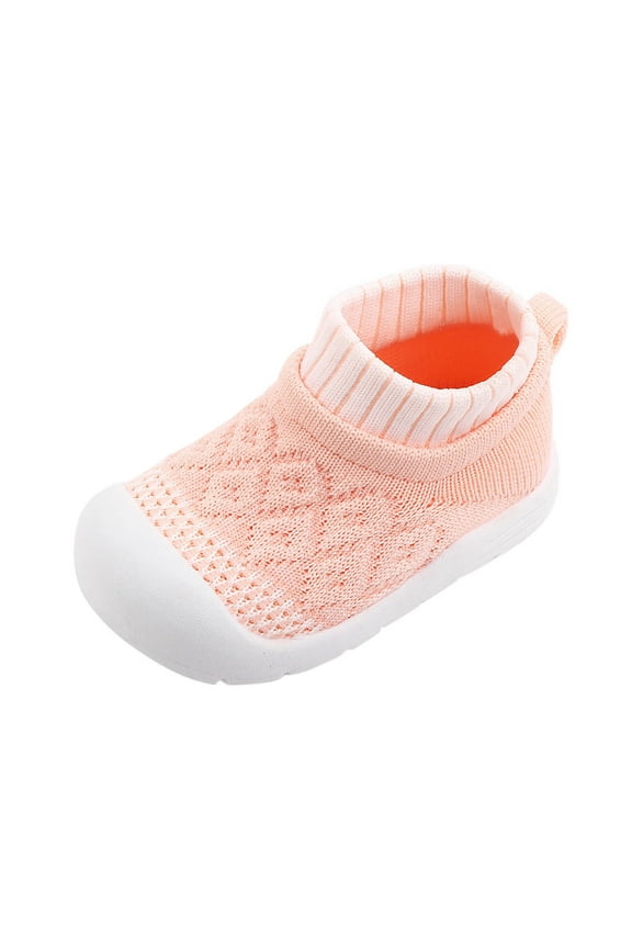 Toddler Baby Sock Shoes Walking Shoes Non Slippers Boys & Girls On Sneakers Sizes 5 Toddler(Pink)