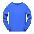 thumbnail image 1 of Fozruso Toddler Boys And Girls Long Sleeve Solid Color T Shirt Basic Summer Tees,Sizes 4-5 Years Blue, 1 of 4