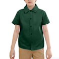 thumbnail image 1 of Fozruso Toddler Boys Girls Short Sleeve School Uniform Shirts Summer Casual Button Down Shirts Button Down Shirts Sizes 6-12 Months, 1 of 6