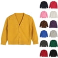 thumbnail image 1 of Fozruso Toddler Boys Girls V Neck Cardigan Sweaters Long Sleeve Kids Button School Uniform Knitwear,Red, 1 of 5