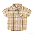 thumbnail image 1 of Fozruso Toddler Boys Summer Short Sleeve Plaid Pattern Button Down Shirts with Pockets Classic Loose Shirts Sizes 12-18 Months, 1 of 7