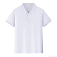 thumbnail image 1 of Fozruso Toddler Boys and Girls Short Sleeve Button Closure Collared Shirt School Uniform Summer Basic Tee,Sizes 7-8 Years White, 1 of 7
