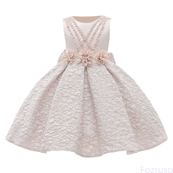 Fozruso Toddler Dress Girls Formal Dress For Elegant Sleeveless Gown With Skirt And Fishtail Hemline Sizes 9-10 Years