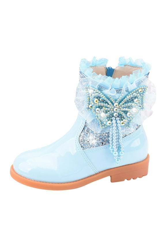 Toddler Girls Booties Little Kid Shoes Short Boots Girls Snow Boots Cotton Boots Princess Shoes,Sizes 1(9-9.5 Years)