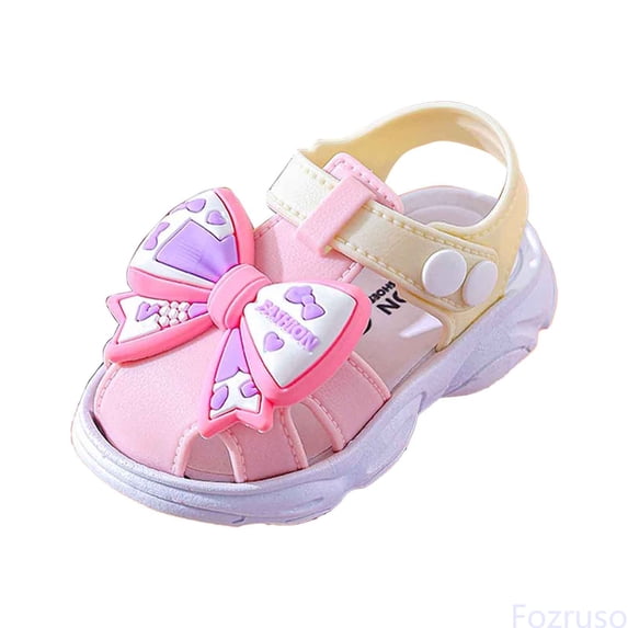 Fozruso Toddler Girls Sandals Breathable Comfortable Casual Outdoor Summer Shoes For 1 3 Year Olds Lightweight Walking Footwear,Sizes 5.5 Toddlers 12-15 Months(Pink)