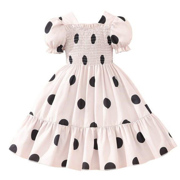 Fozruso Toddler Girls Short Sleeve Prints Dress Dance Party Dresses Clothes Little Girls Fluffy Summer Dresses,Sizes 2-3 Years